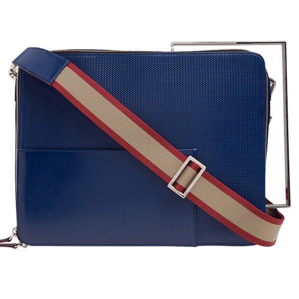 Leather briefcase blue